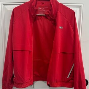 Fig Scrub jacket red/coral in color